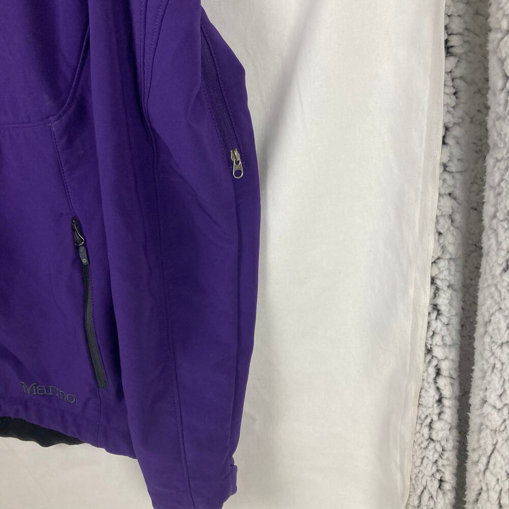 Marmot Jacket Womens S / P Purple Soft Shell Hooded Polartec Fleece Lined Vented - Picture 11 of 16